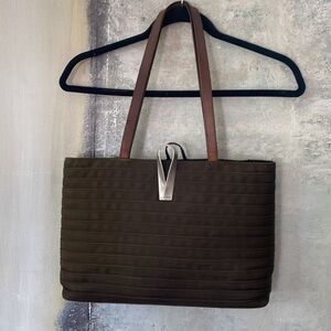 KENZO Italy Brown Pagodon Cotton Tote